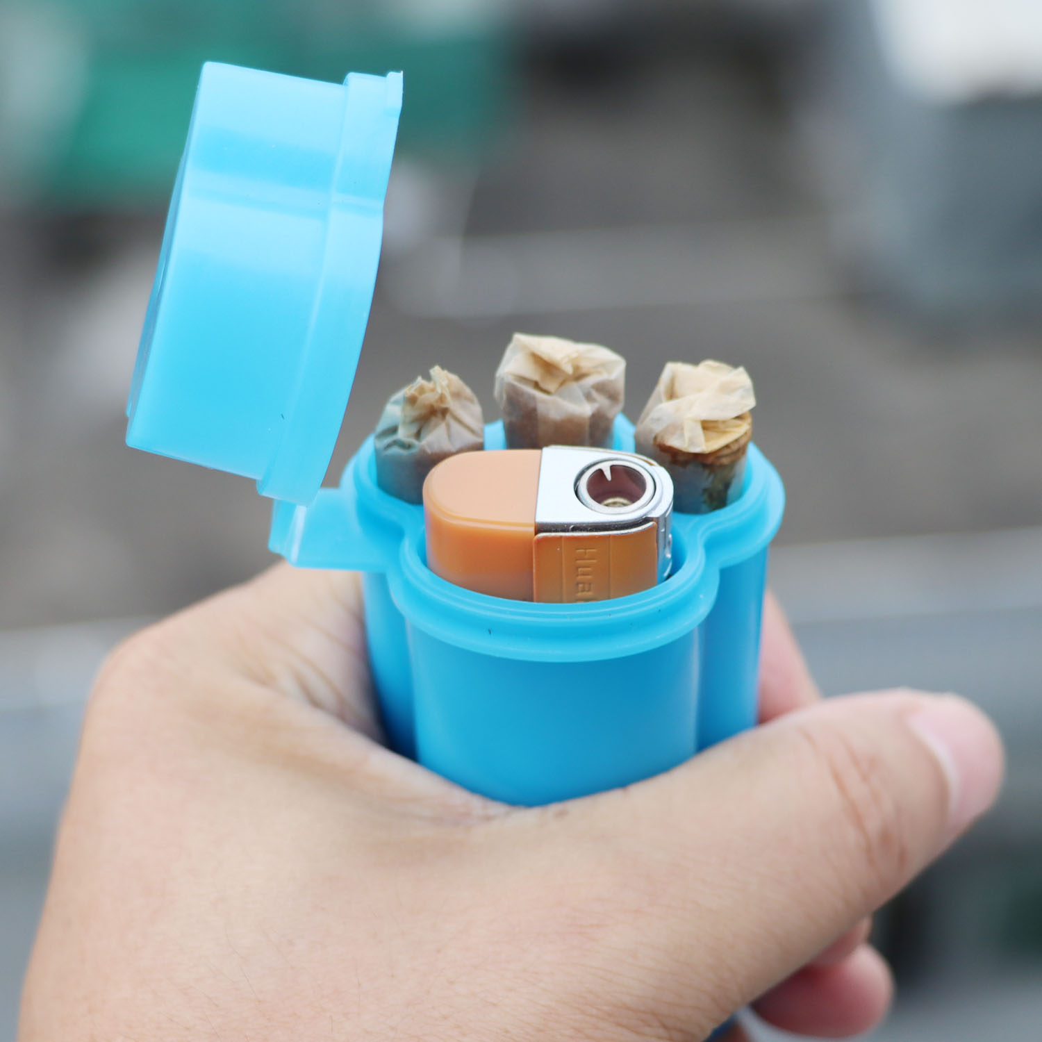 Lighter Windproof - ดีไซน์ลายอุ้งเท้าแมว พร้อมฟังก์ชันเก็บไฟแช็กกันลม ปิดผนึกเพื่อป้องกันกลิ่น เหมาะสำหรับการใช้งานและการจัดเก็บกลางแจ้ง
