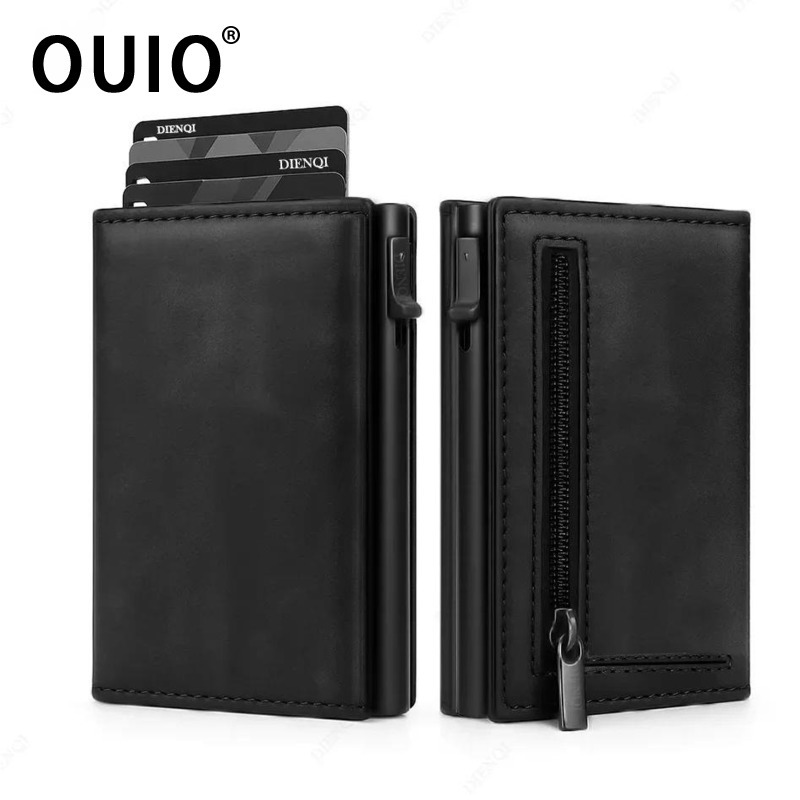 Coin Holder Men - OUIO RFID กระเป๋าใส่บัตรเครดิต กระเป๋าสตางค์ผู้ชาย กระเป๋าใส่บัตรธนาคาร กล่องโลหะอะลูมิเนียม