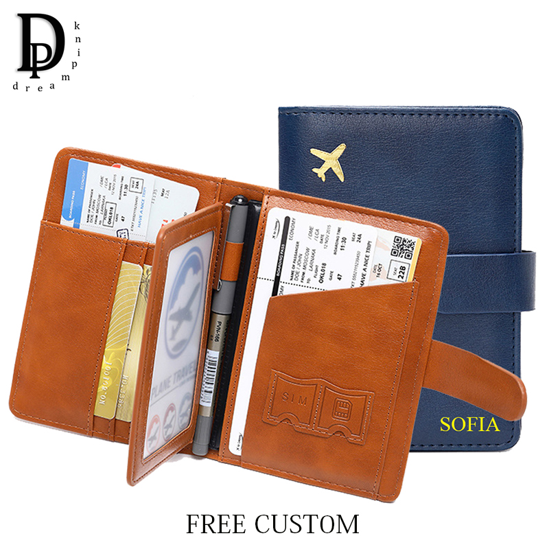 Men'S Accessories Travel Bag - ตัวอักษรที่กําหนดเองกระเป๋าสตางค์หนังสือเดินทางท่องเที่ยวแฟชั่น PU หนังความจุขนาดใหญ่กระเป๋า Man มัลติฟังก์ชั่ธุรกิจผู้ถือหนังสือเดินทาง