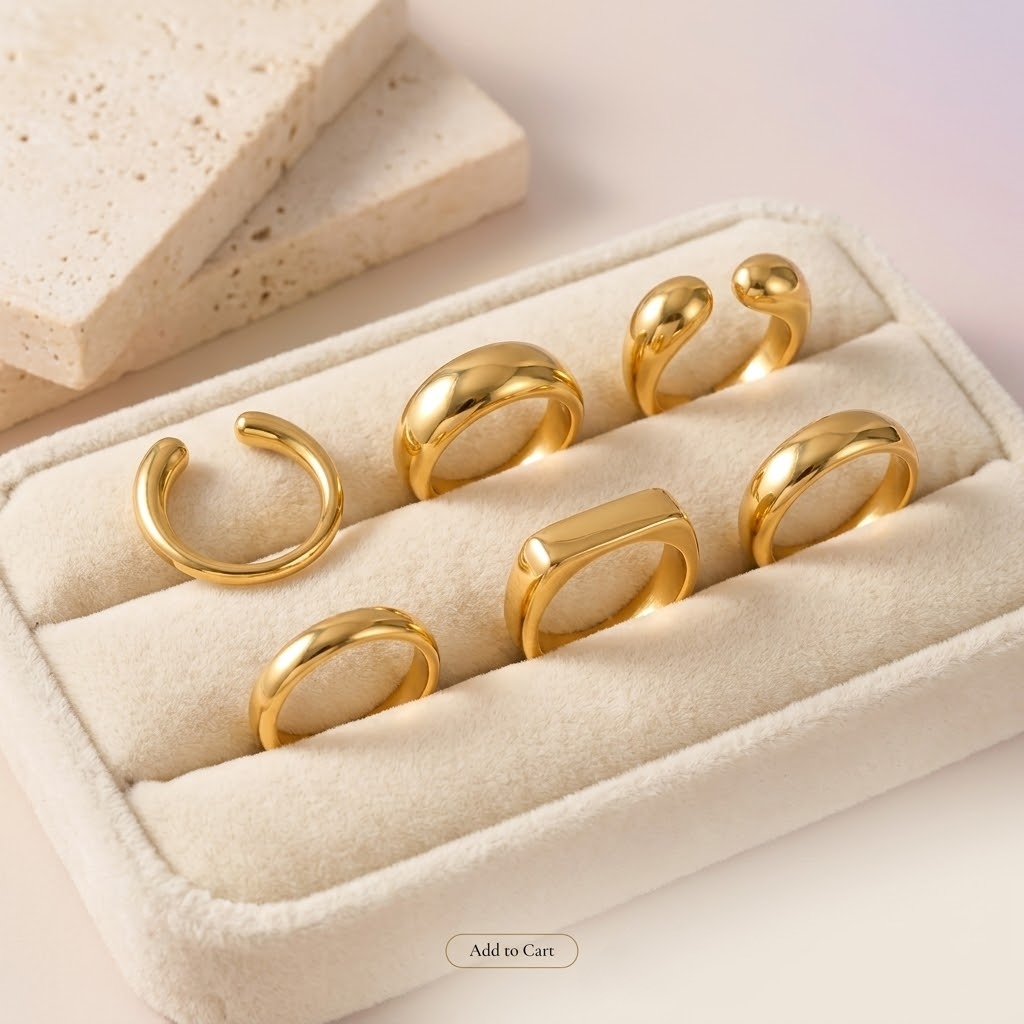 Signet Ring Men - แหวนสแตนเลสสตีลทรงหนา St-Delan สำหรับผู้หญิงและผู้ชาย หลายสไตล์ ทรงสี่เหลี่ยม ทรงโดม