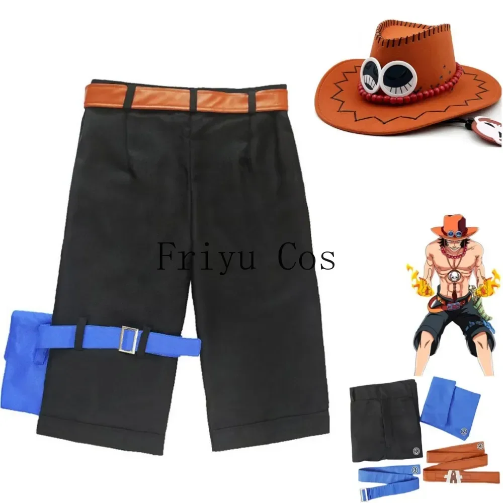 Men'S Accessories With Suits - อะนิเมะพอร์ตกาส·ดี·เอซคอสเพลย์เครื่องแต่งกายโจรสลัดหนวดขาวกางเกงขาสั้นสีดำหมวกบังแดดอุปกรณ์เสริมชายหญิงปาร์ตี้คาร์นิวัลชุด