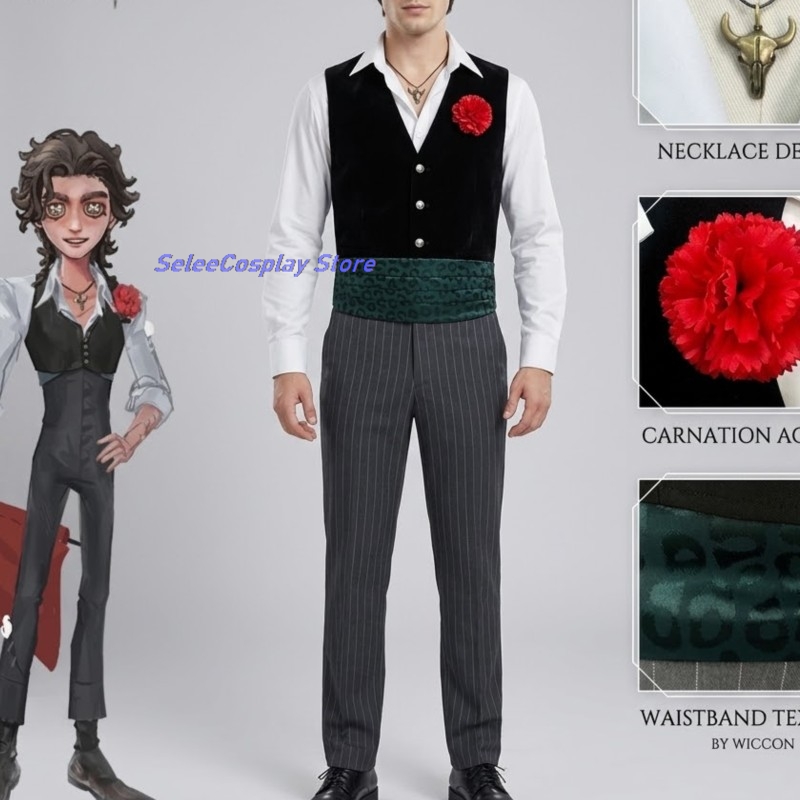Men'S Accessories With Suits - ผู้ใหญ่คอสเพลย์เกมเกมไอดีนิตี้ วี เฮอร์นันโด โรเมโรคอสเพลย์เครื่องแต่งกายมาทาโดร์ชุดวิกผมฮาโลวีนผู้ชายผู้หญิงชุดอุปกรณ์เสริม