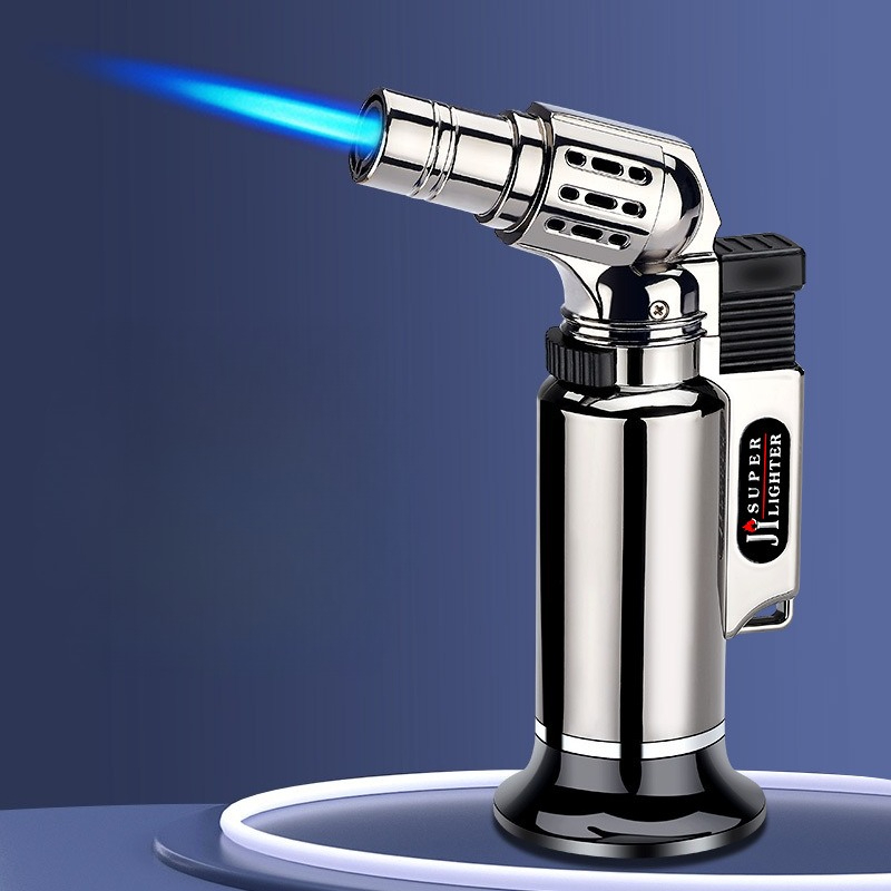 Lighter Windproof - Hot Windproof โลหะ Turbine แก๊สปืนเชื่อมครัวทําอาหารปรับเปลวไฟสเปรย์ที่มีประสิทธิภาพปืนซิการ์ไฟแช็กผู้ชายของขวัญ