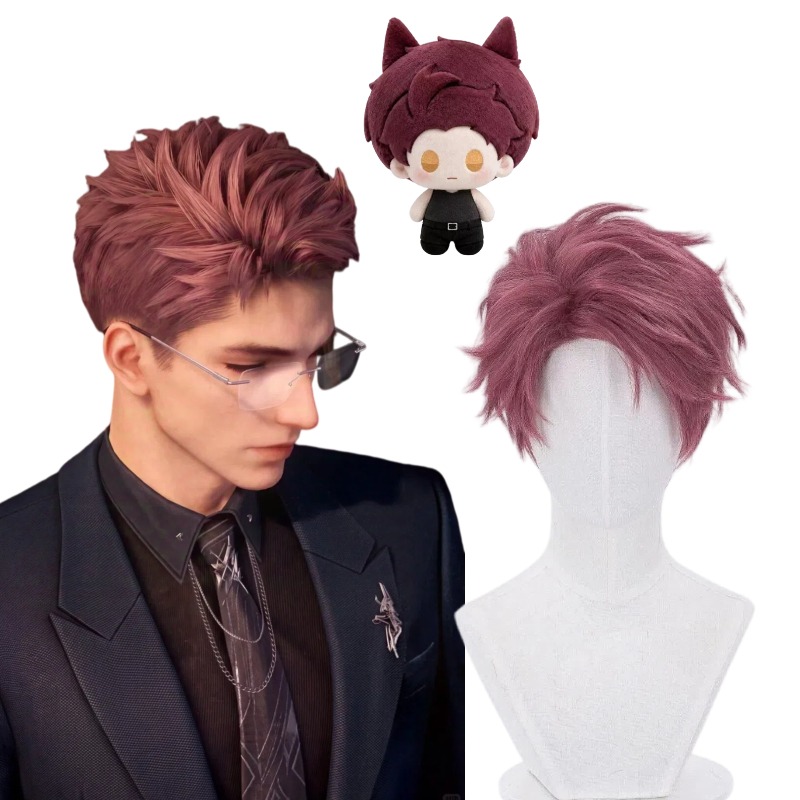 Men'S Accessories With Suits - วัลโก วิก เกม เลิฟ แอนด์ ดีพสเปซคอสเพลย์ผมสั้นสีแดงวิกผมสังเคราะห์อุปกรณ์ประกอบฉากสำหรับเล่นบทบาทอุปกรณ์เสริมสำหรับผู้ชายธีมปาร์ตี้