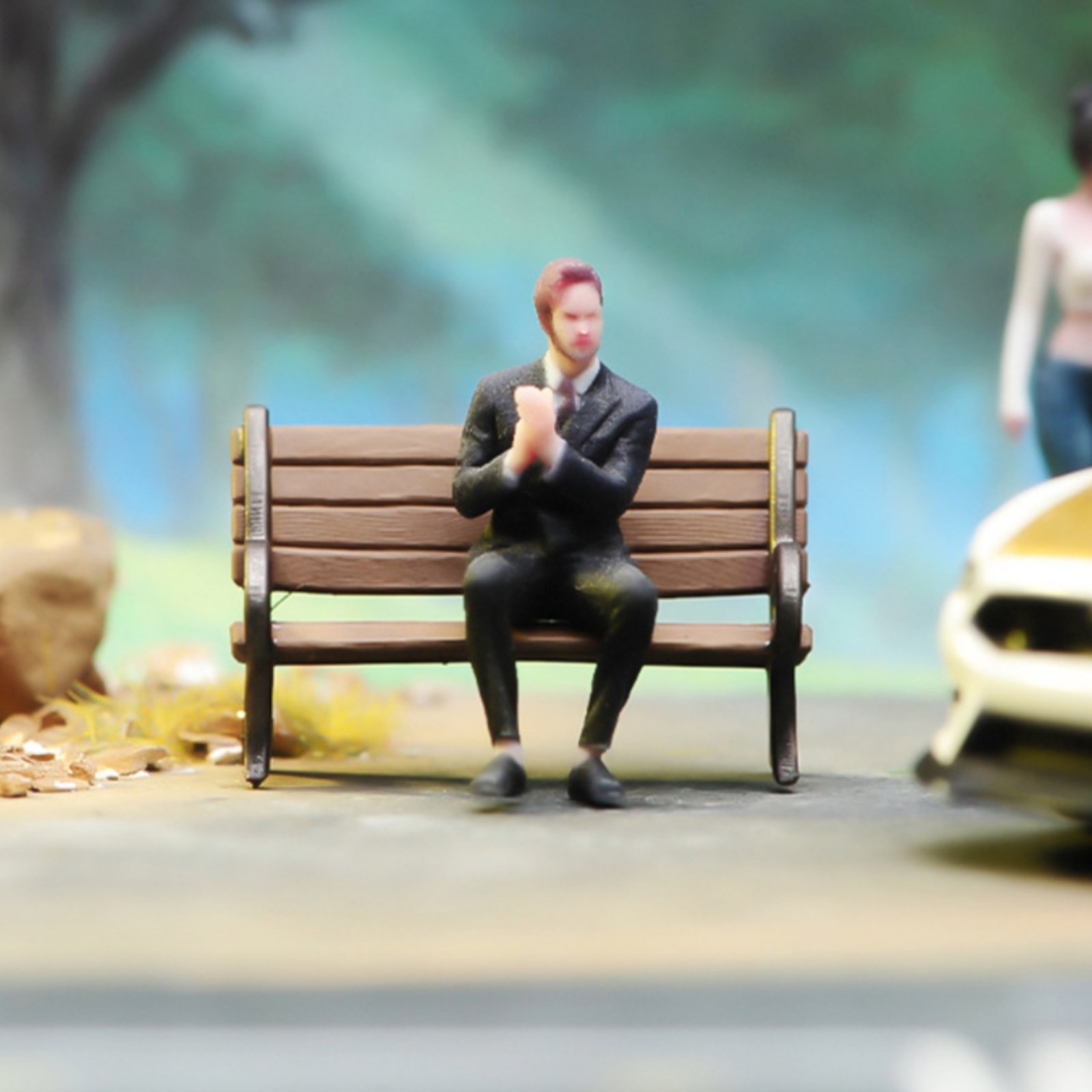 Men'S Accessories With Suits - ฟิกเกอร์ชายนั่งขนาด 1:64 พิมพ์สามมิติ ชุดสูท ของตกแต่งฉากขนาดจิ๋ว สมจริง