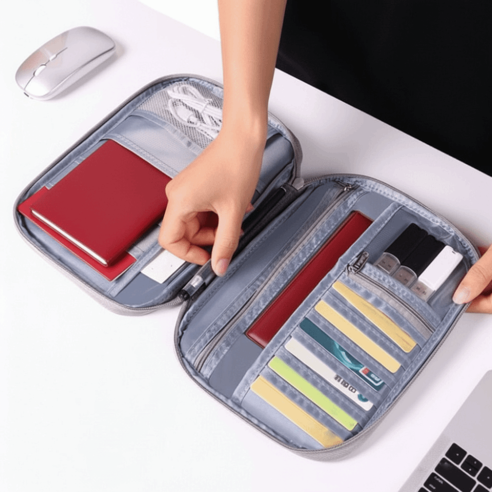 Men'S Accessories Travel Bag - กระเป๋าใส่หนังสือเดินทางสีทึบสร้างสรรค์ ความจุขนาดใหญ่ กระเป๋าใส่บัตร กระเป๋าเดินทาง กระเป๋าสตางค์แบบพกพา กระเป๋าเก็บบัตรสำหรับผู้ชาย