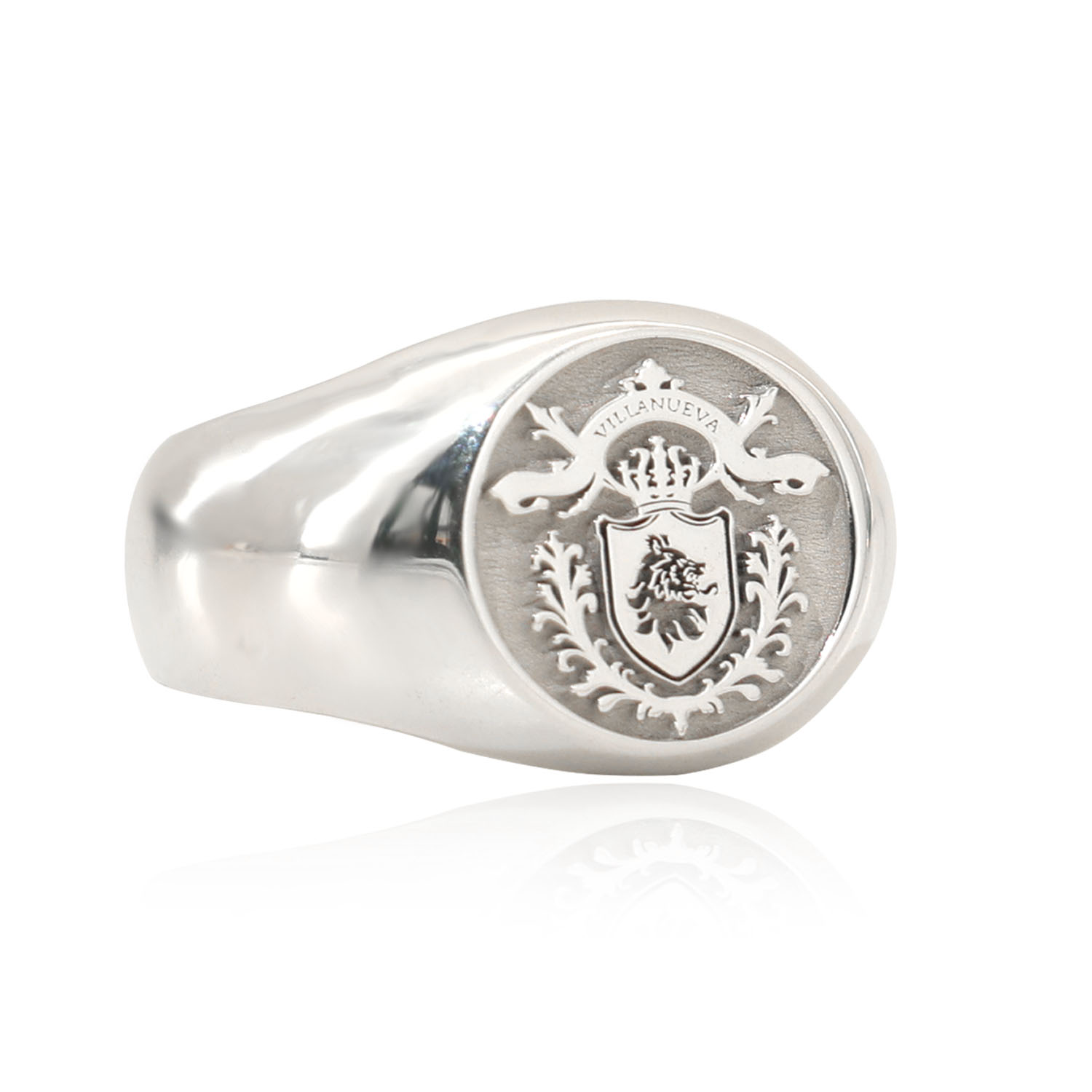 Signet Ring Men - แหวนเงินแท้ 925 ทรงกลม 17 มม. สำหรับผู้ชาย