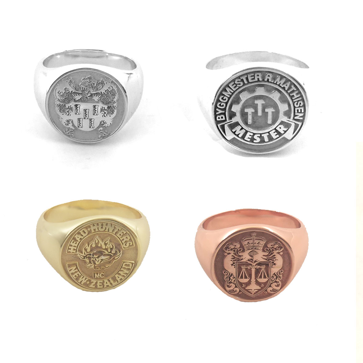 แกะสลักที่กําหนดเอง 17 มม.รอบแ - Signet Ring Men บทวิจารณ์และราคา