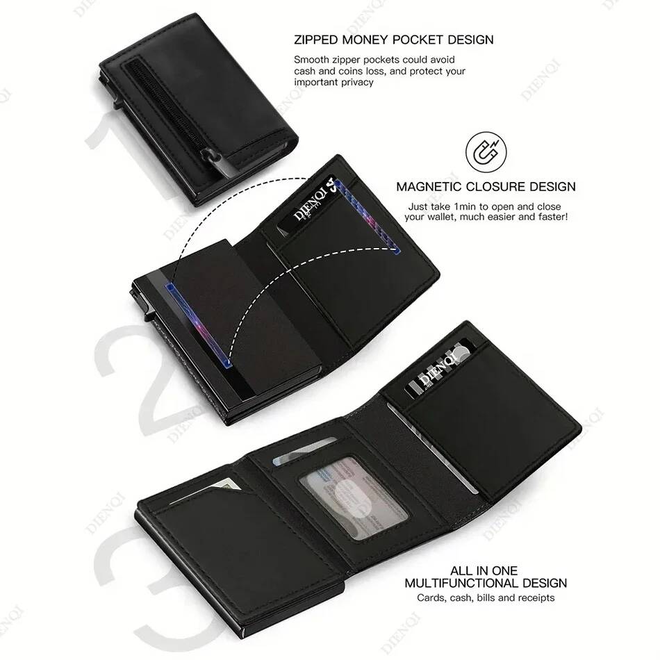 OUIO RFID กระเป๋าใส่บัตรเครดิต - Coin Holder Men บทวิจารณ์และราคา