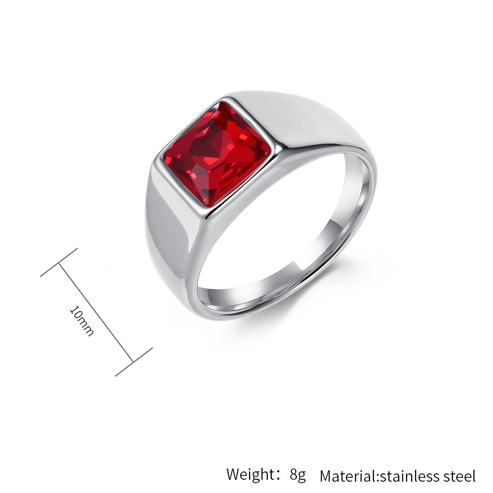 สแตนเลส Shinny เพทายสแควร์อัญม - Signet Ring Men บทวิจารณ์และราคา