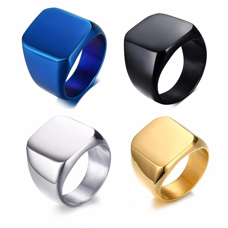 Vnoxส่วนบุคคลฟรีแสตมป์แหวนสำหร - Signet Ring Men บทวิจารณ์และราคา