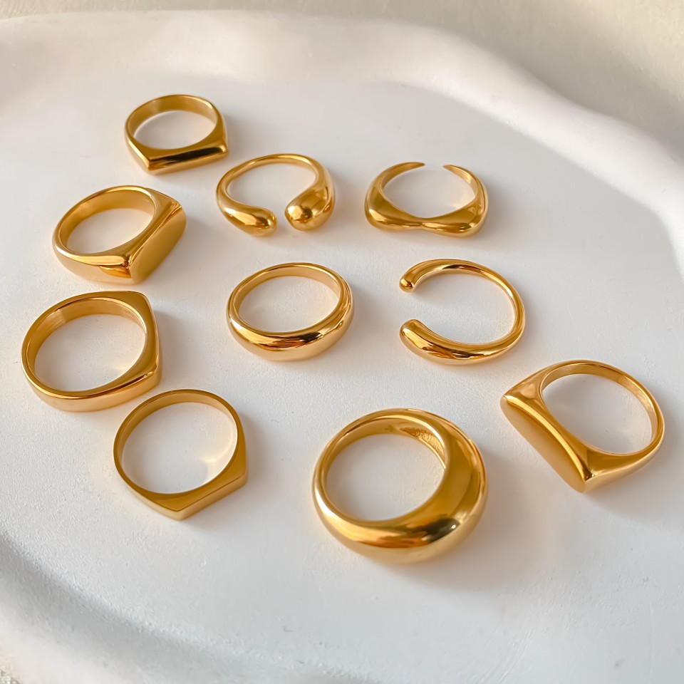 แหวนสแตนเลสสตีลทรงหนา St-Delan - Signet Ring Men บทวิจารณ์และราคา