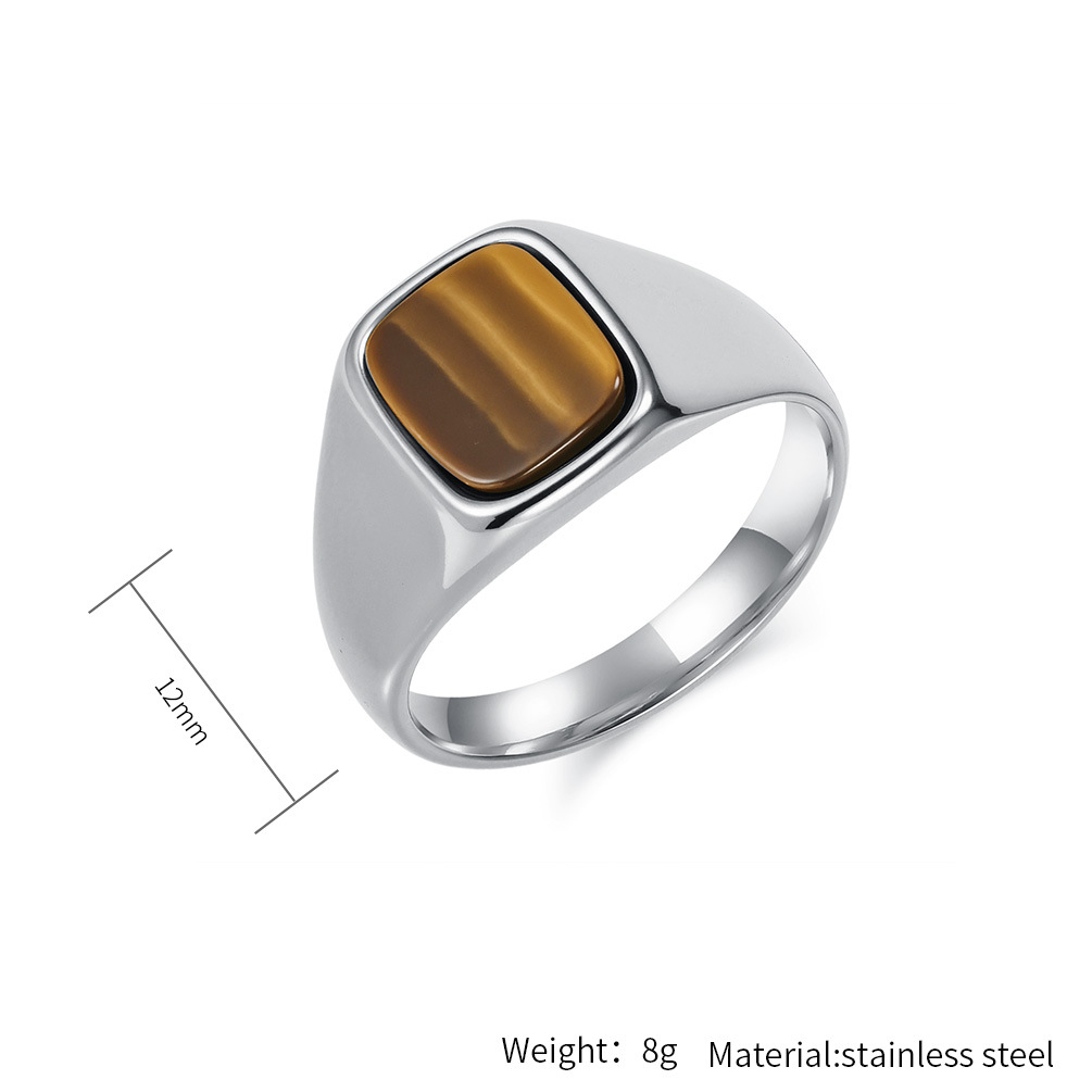 แหวนตราประทับสไตล์วินเทจแฟชั่น - Signet Ring Men บทวิจารณ์และราคา