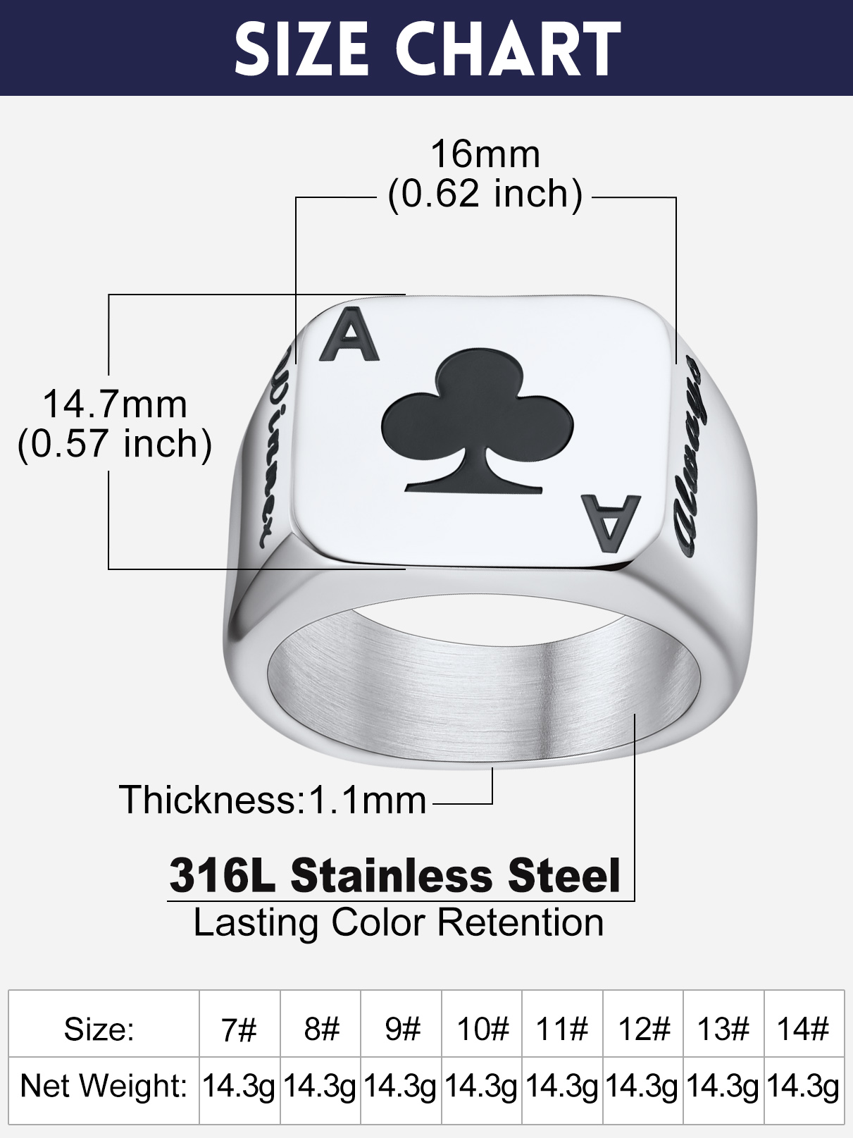 U7 ที่กําหนดเองสแควร์สี่เหลี่ย - Signet Ring Men บทวิจารณ์และราคา
