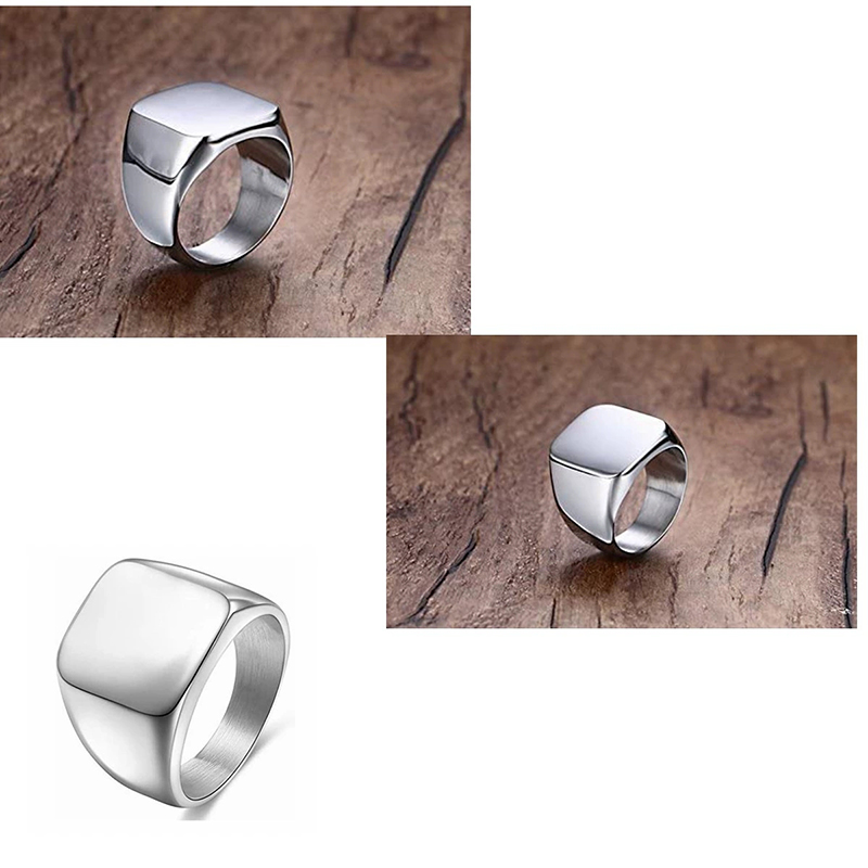 แหวนสแตนเลส 365 สไตล์พังก์ร็อก - Signet Ring Men บทวิจารณ์และราคา