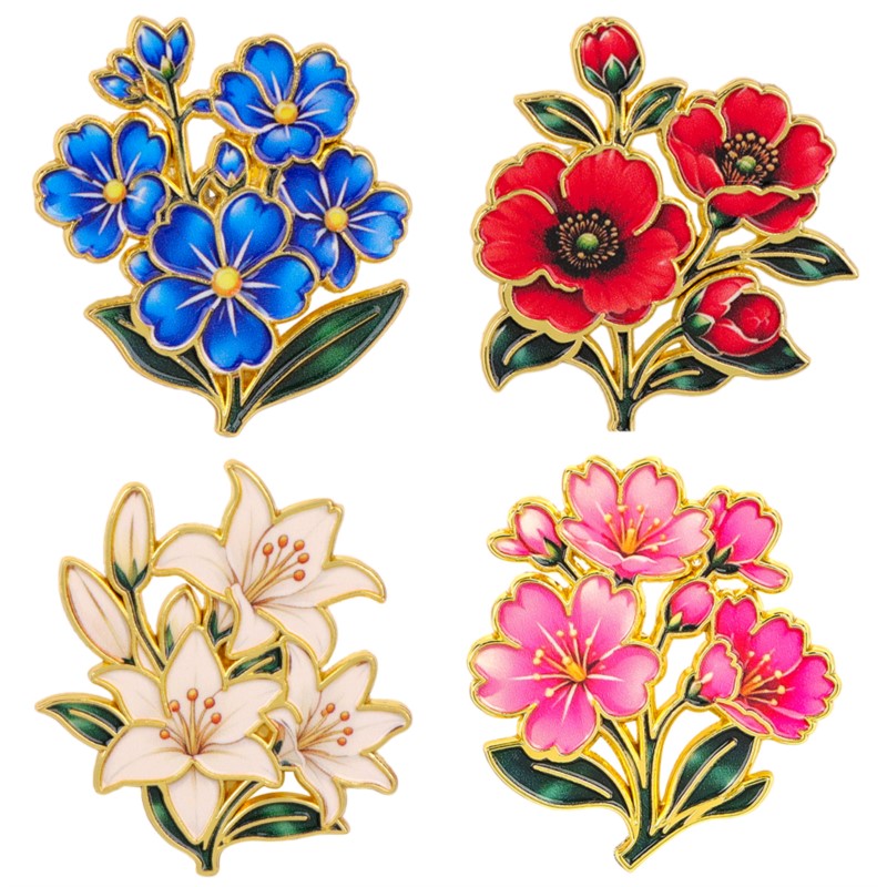 เข็มกลัดเคลือบสีสันสดใสลายดอกไ - Lapel Pin Enamel บทวิจารณ์และราคา